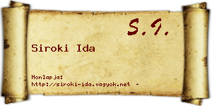 Siroki Ida névjegykártya