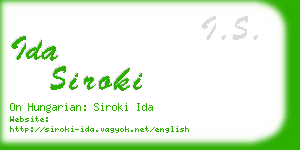 ida siroki business card